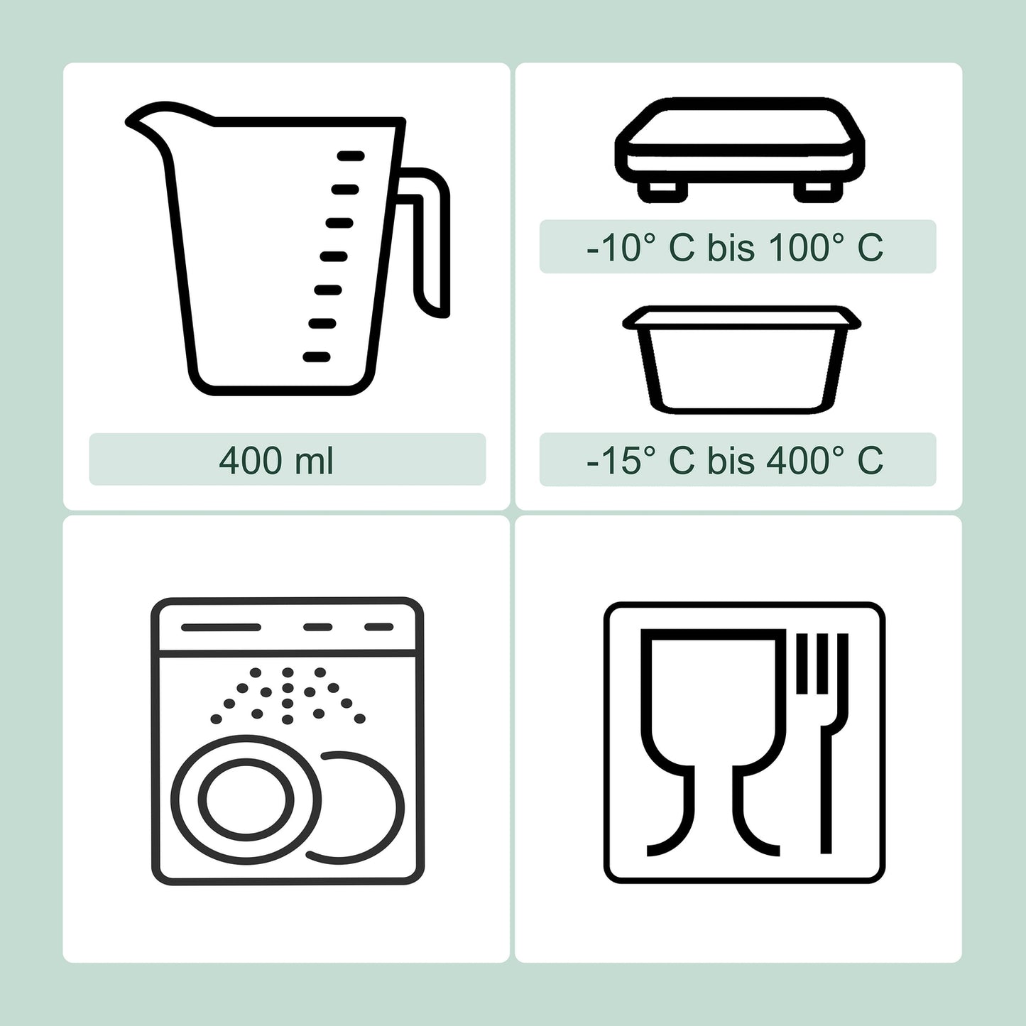 Glass Food Storage Containers with Airtight Lids, Set of 3