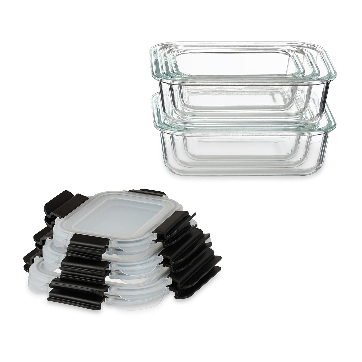Glass Food Storage Containers with Lids, Set of 12