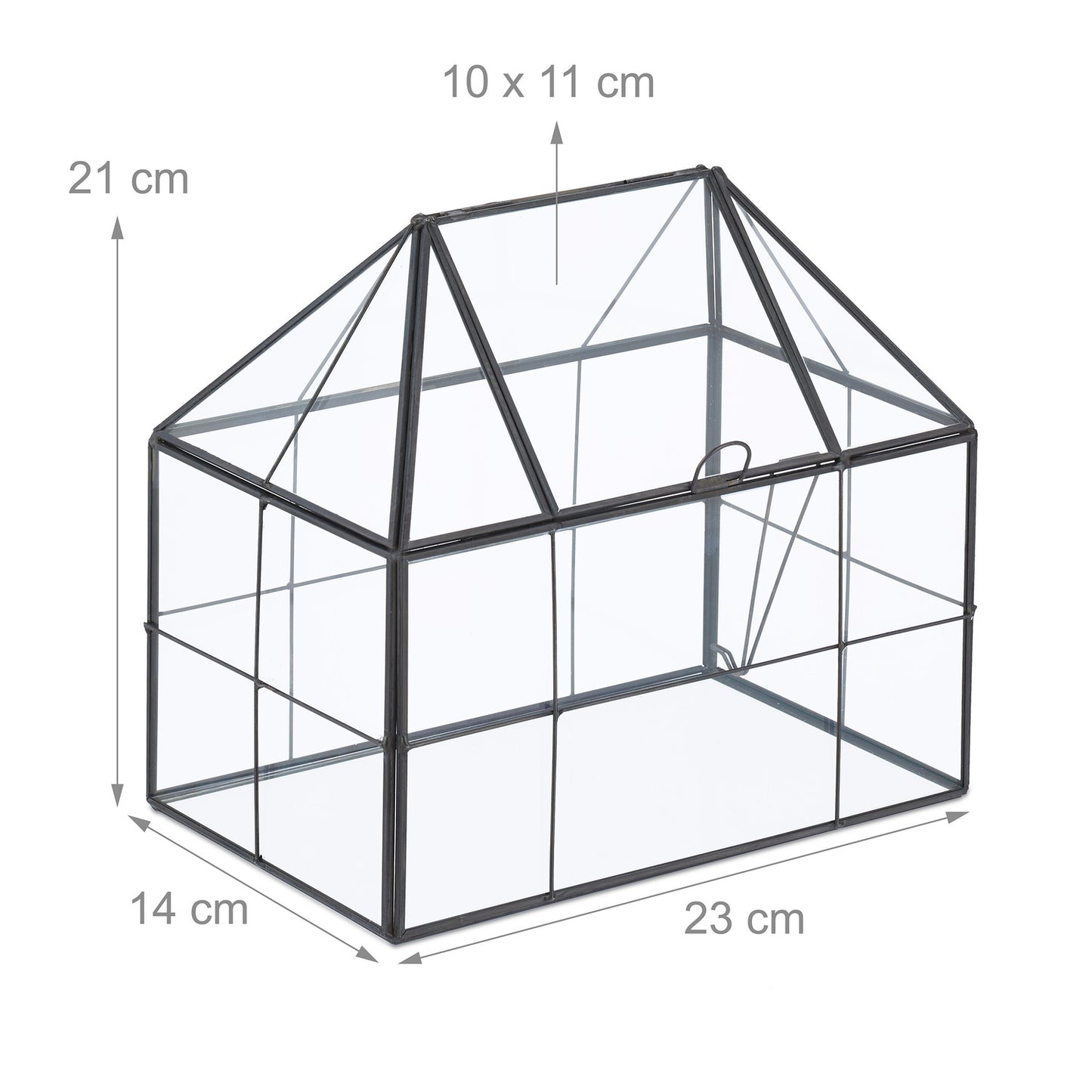 Glass House-Shaped Terrarium for Indoor Plants
