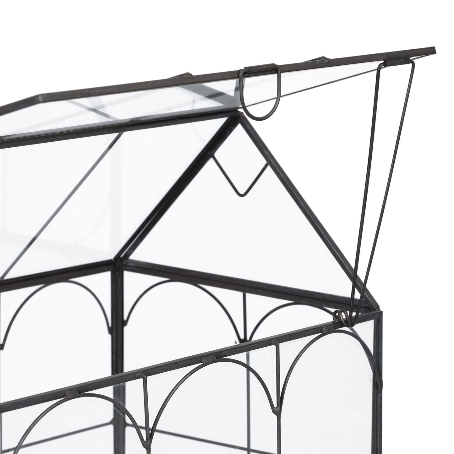 Glass House-Shaped Terrarium for Indoor Plants