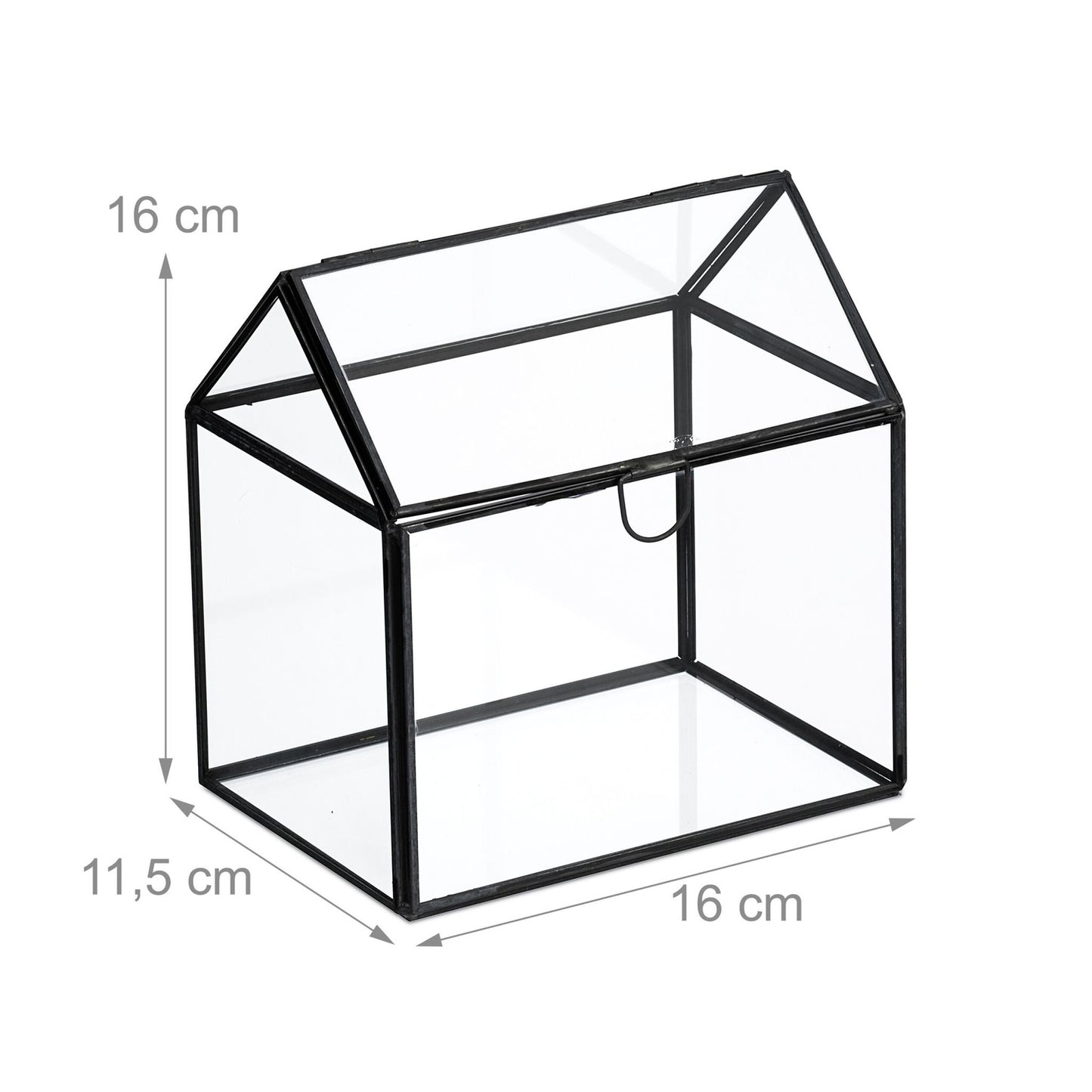 Glass Plant Terrarium, House Shape, Compact Size