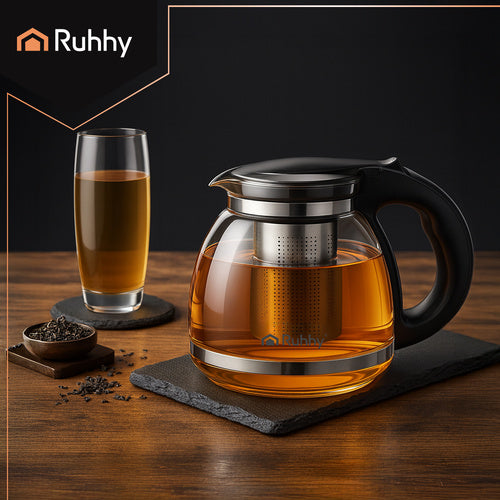 Glass Teapot with Infuser, 2L Capacity
