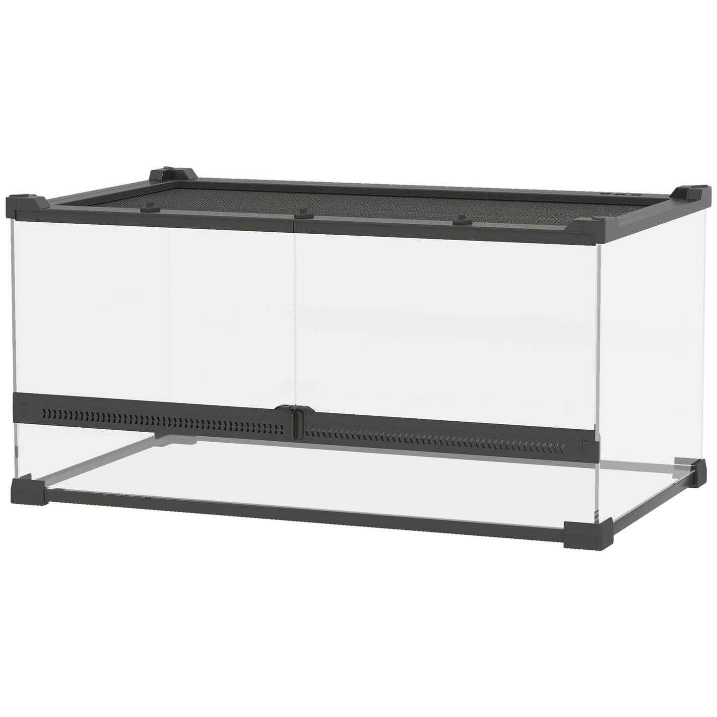 Glass Terrarium for Reptiles, Waterproof Base, Secure Lock
