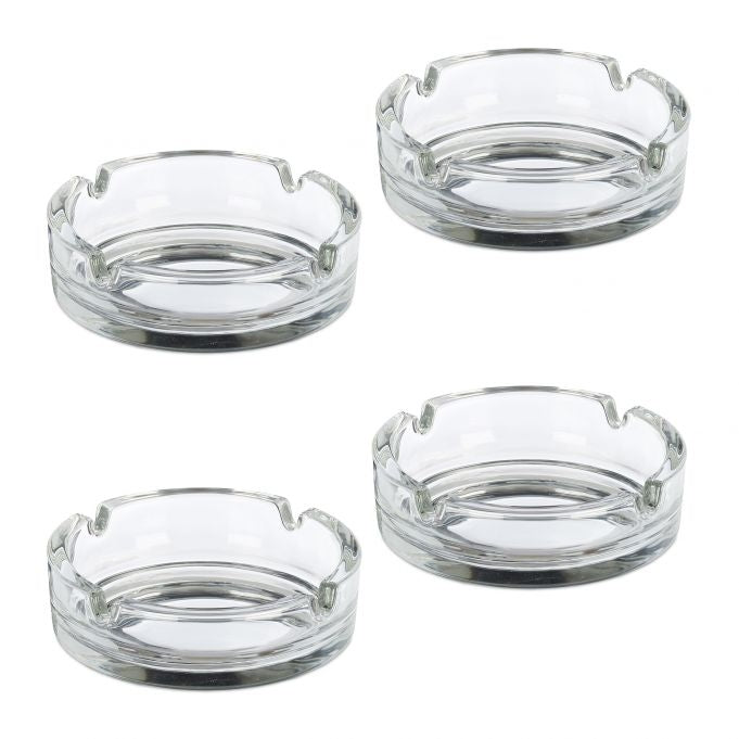 Glass ashtrays - set of 4