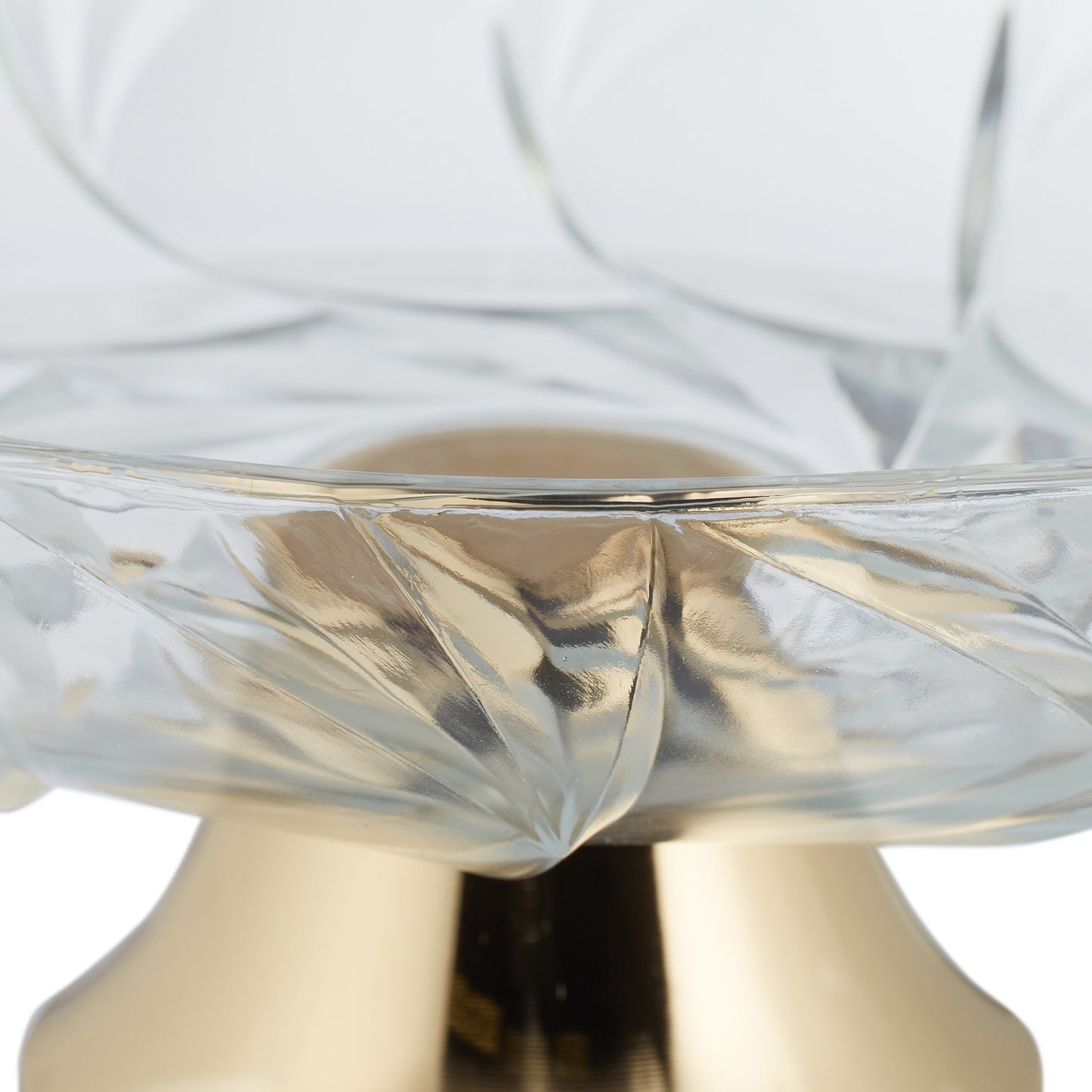 Glass bowl with gold base