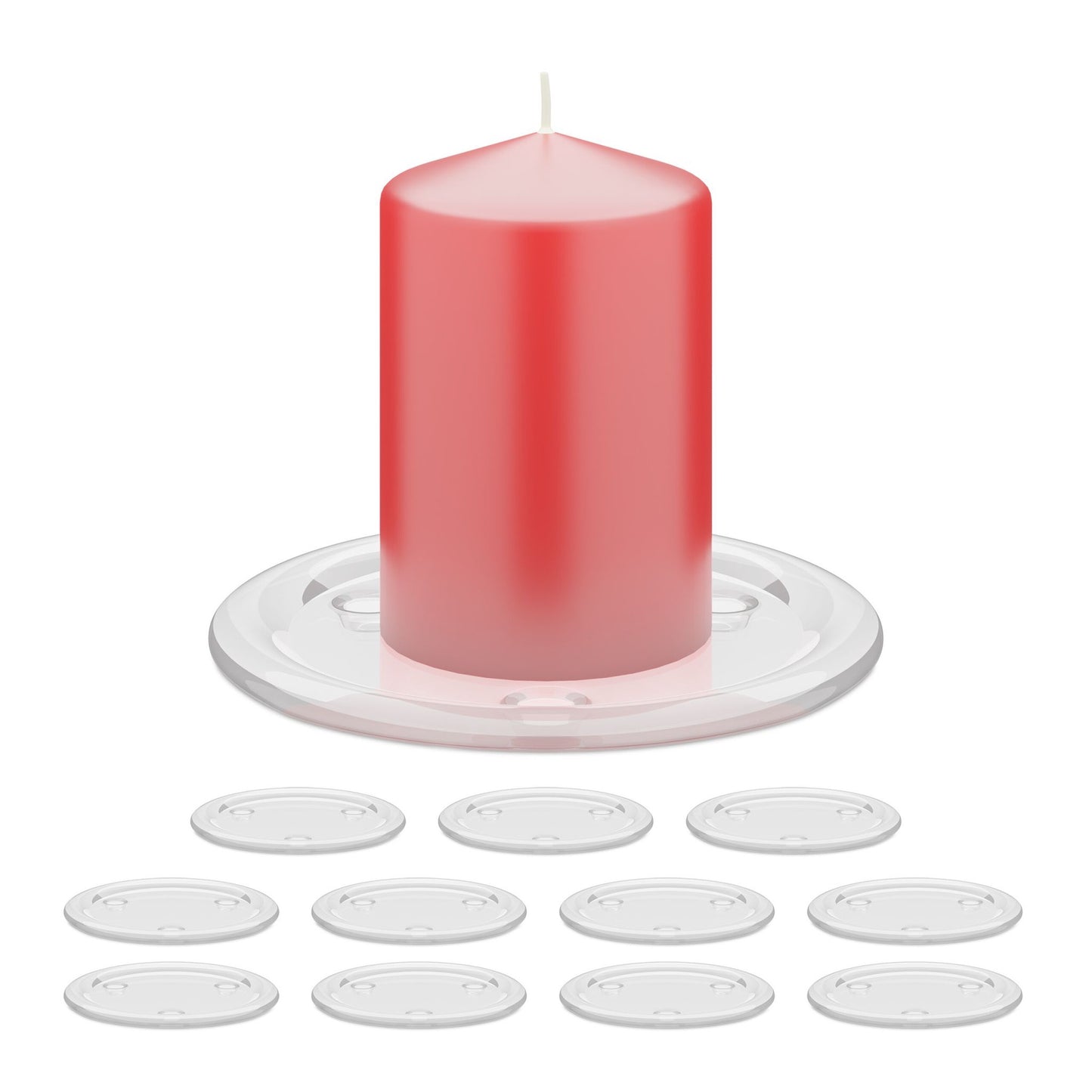 Glass candlesticks, 12 pcs