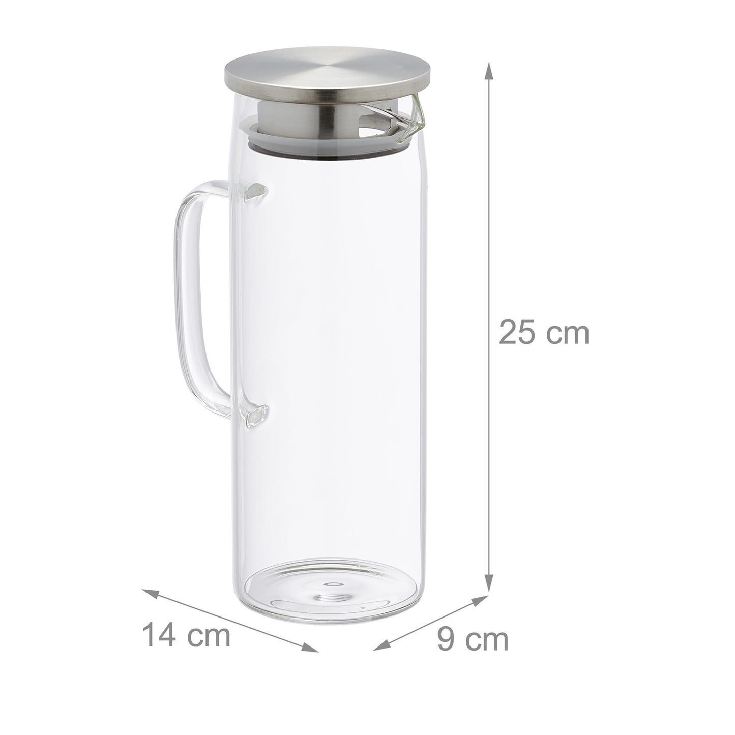 Glass carafe with lid 1.2 litres