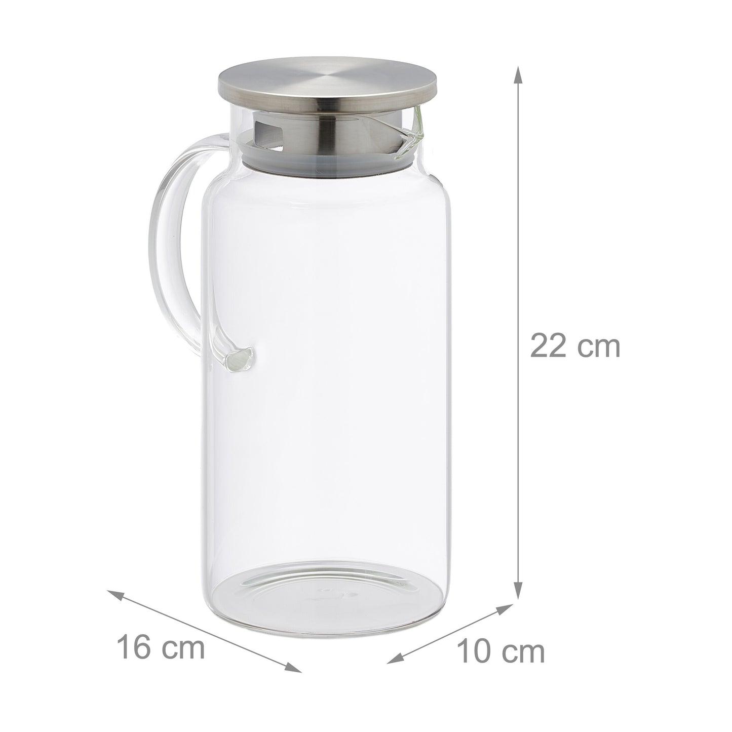 Glass carafe with lid 1.5 litres