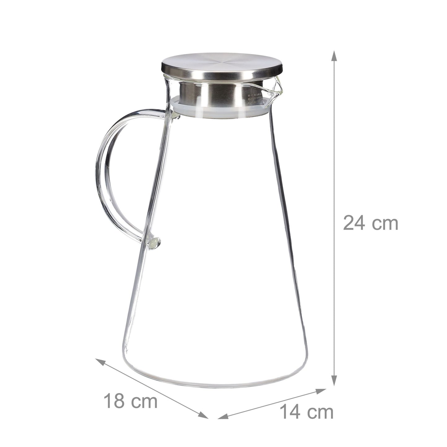 Glass carafe with lid 1.8 litres