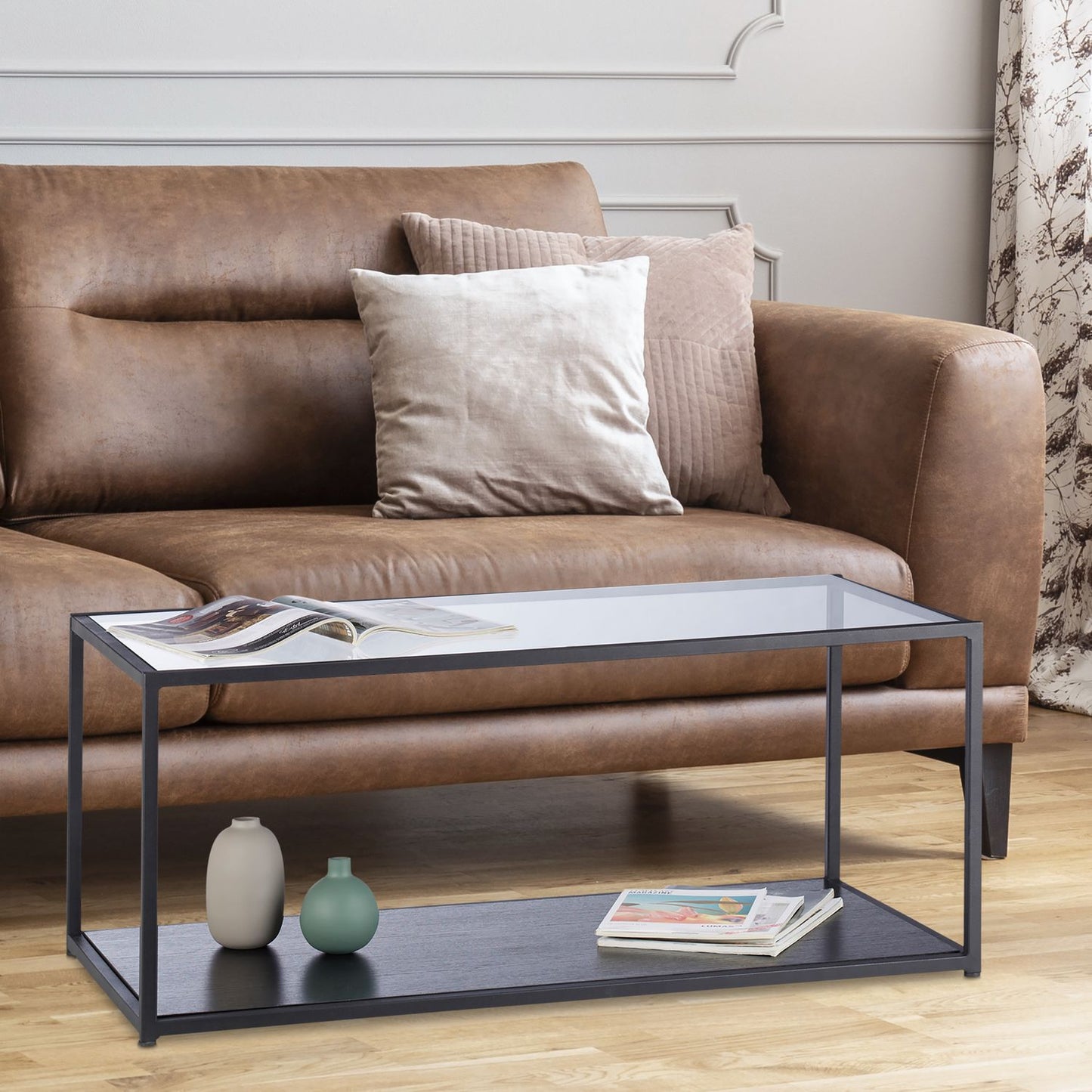 Glass coffee table