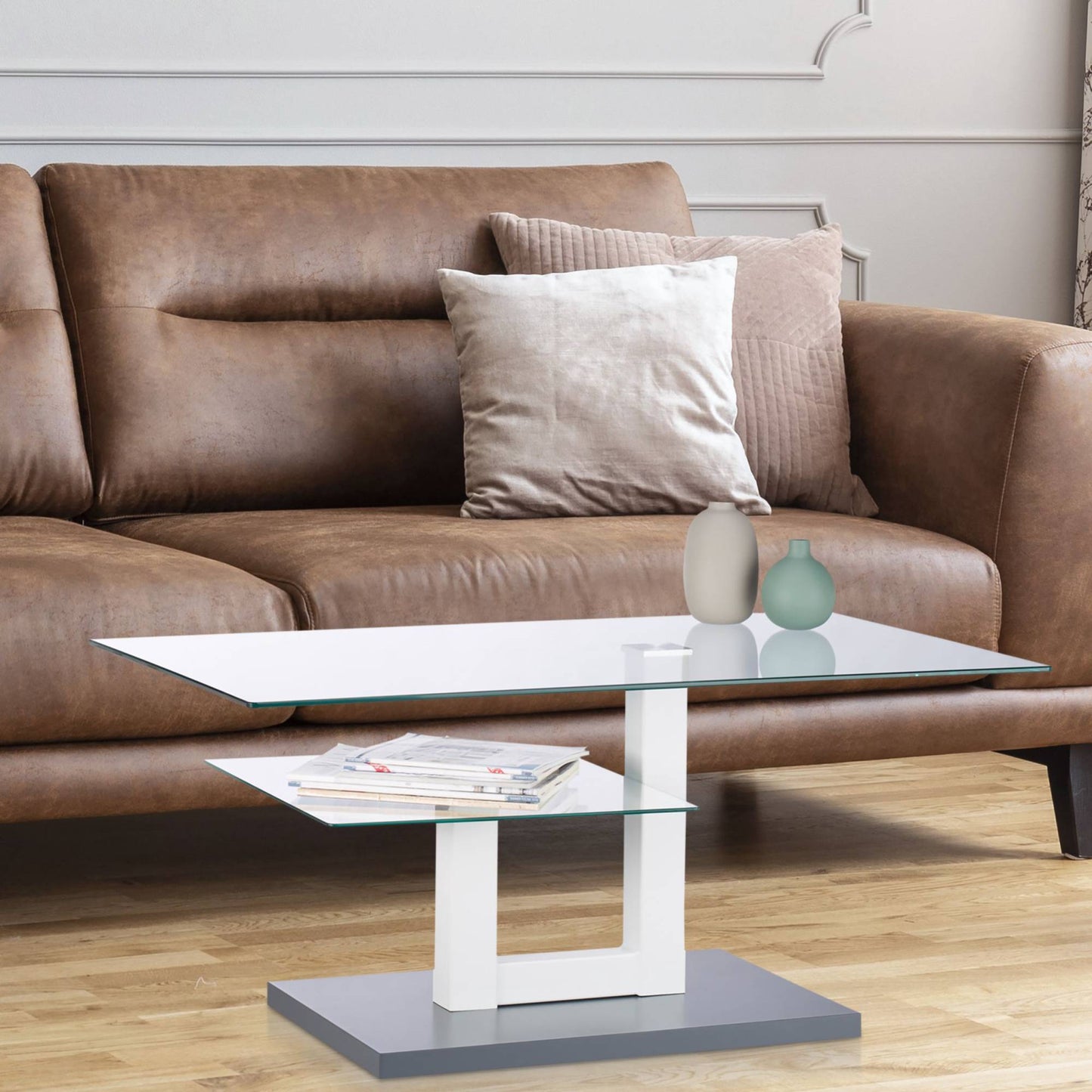 Glass coffee table