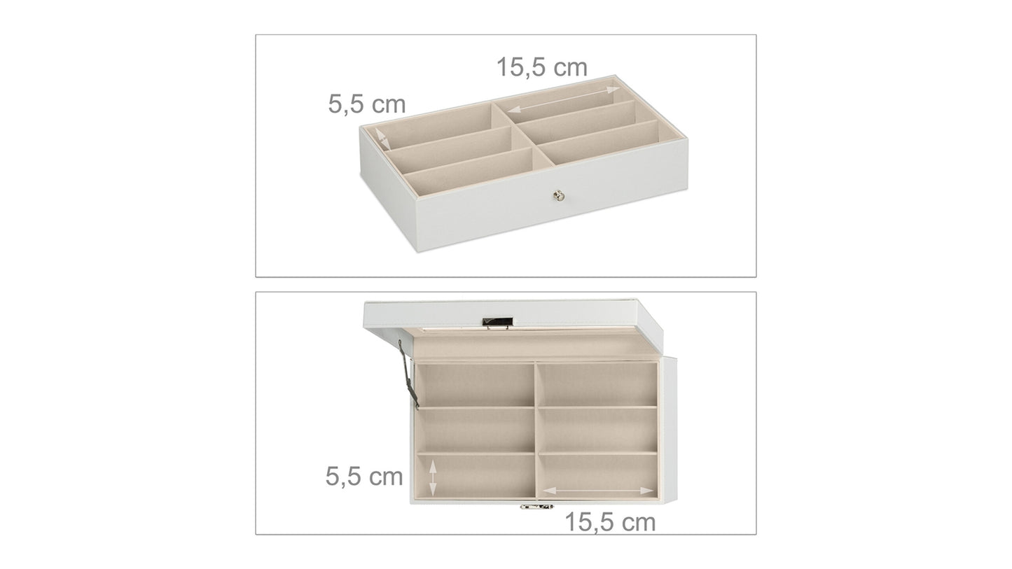 Glasses Organizer Box, 12 Pair Capacity, Velvet Lined