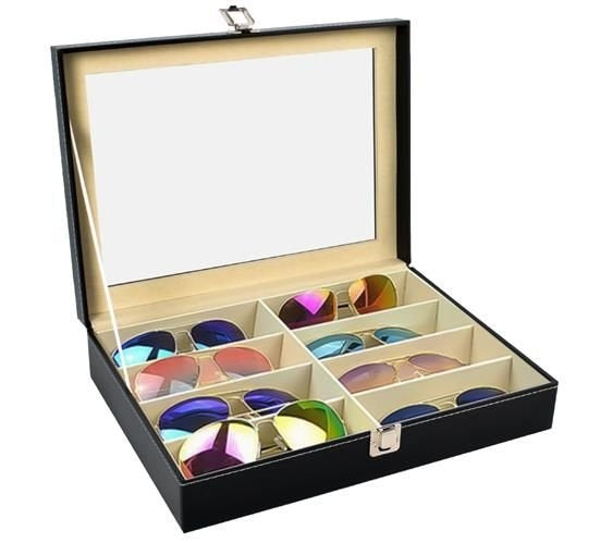 Glasses organizer with 8 compartments