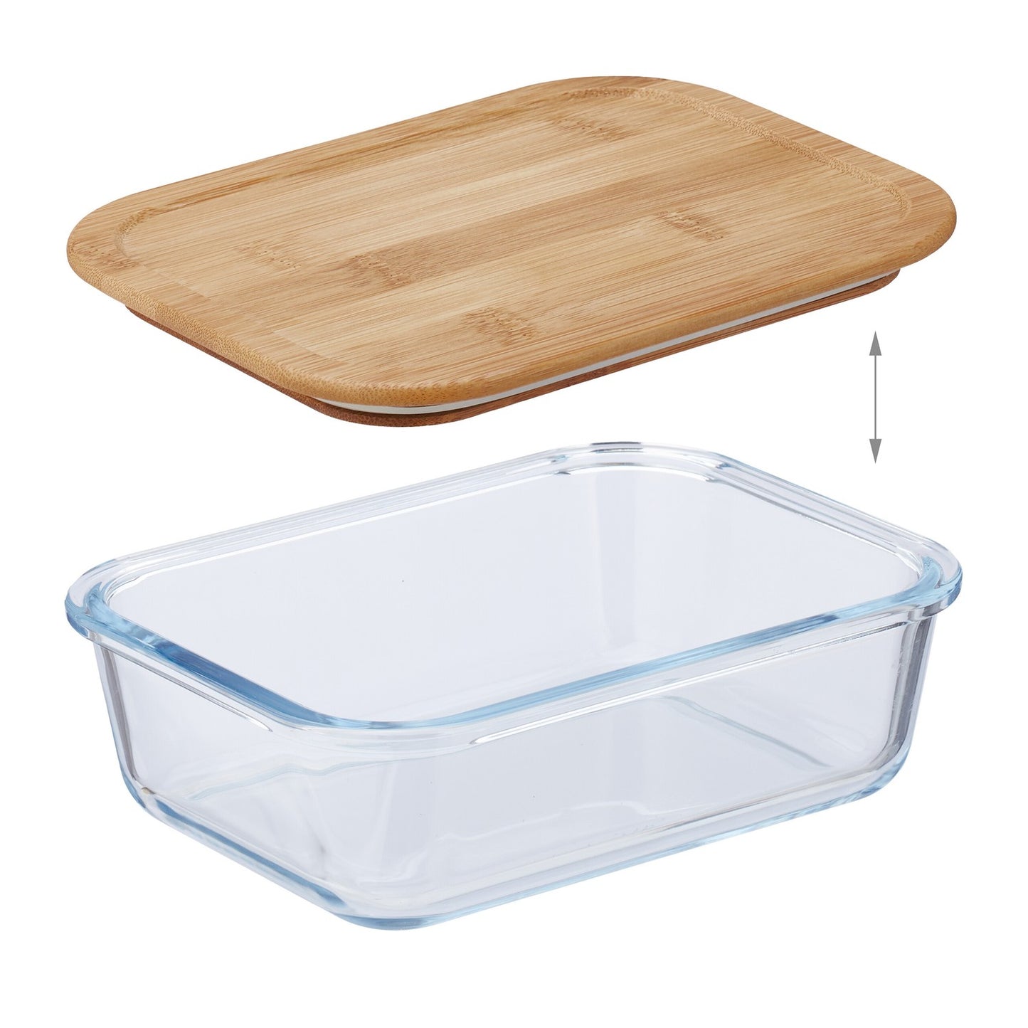 Glass jar with lid set of 2