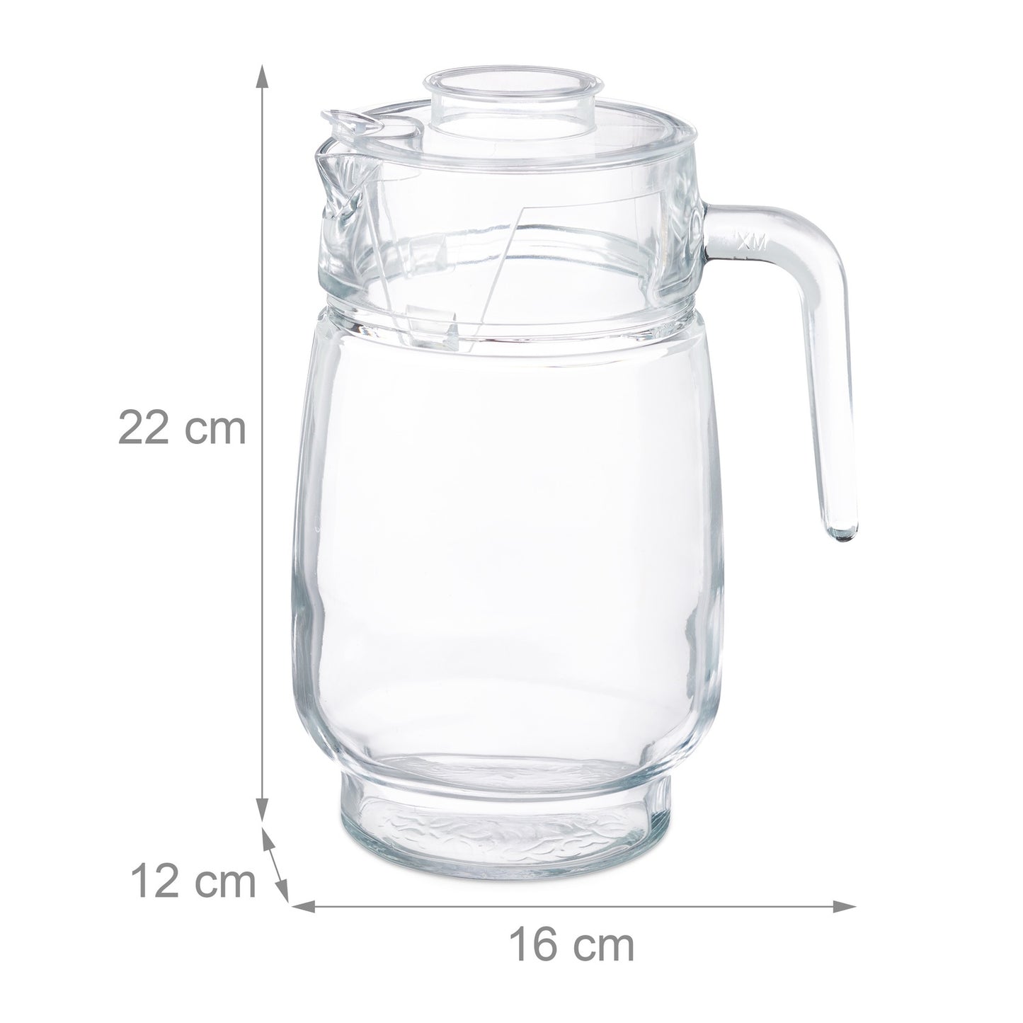 Glass jug with lid