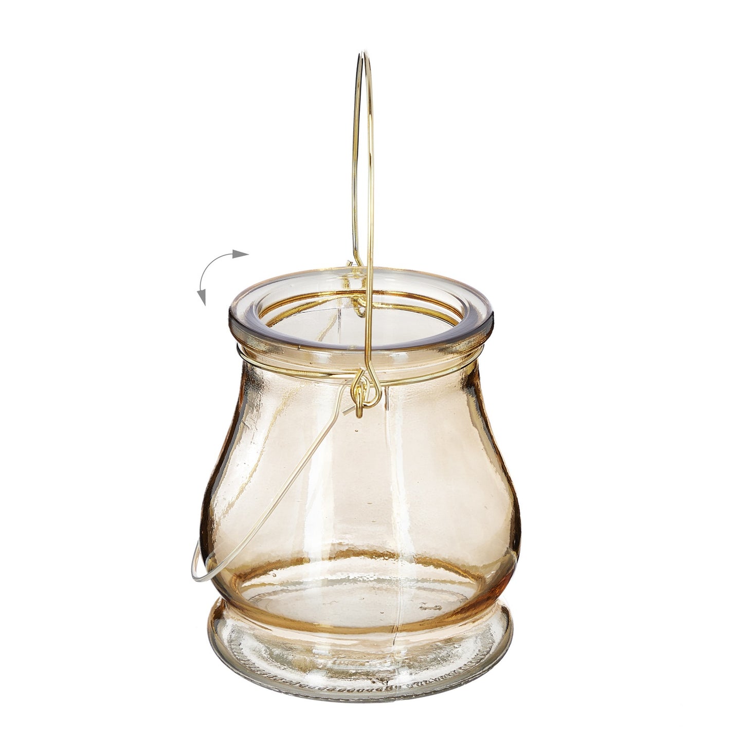 Glass lantern gold set of 12