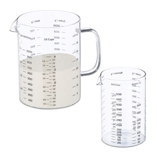 Glass measuring jug 2-piece set