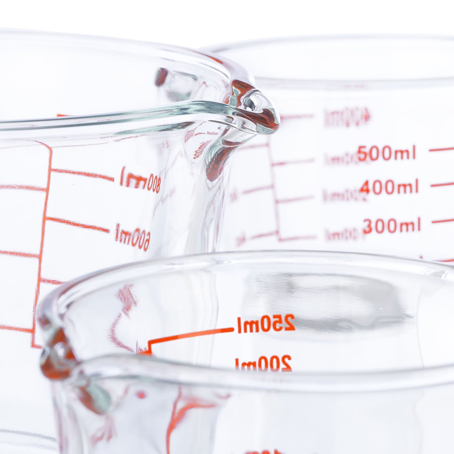 Glass measuring jug set of 3