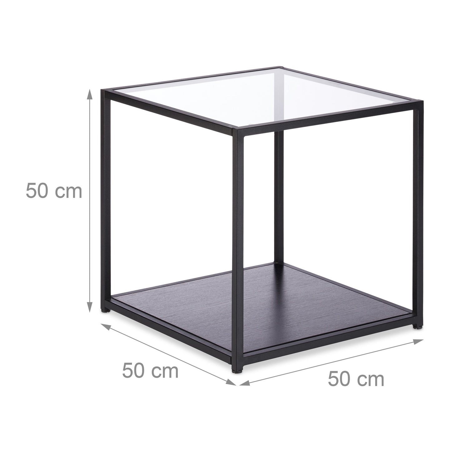 Glass side table with 2 discs