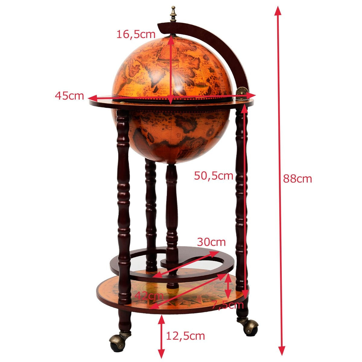 Globusbar bar cart Globus Bar home bar serving cart wine rack with wheels
