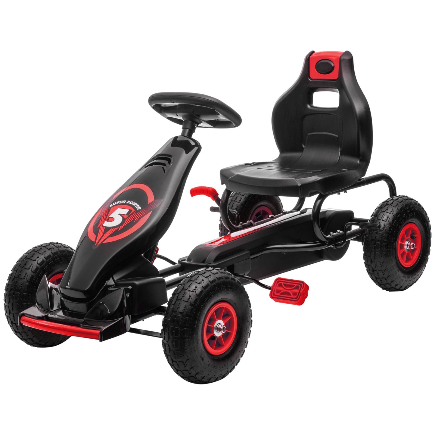 Pedal Go-Kart for children, adjustable seat, rubber tires