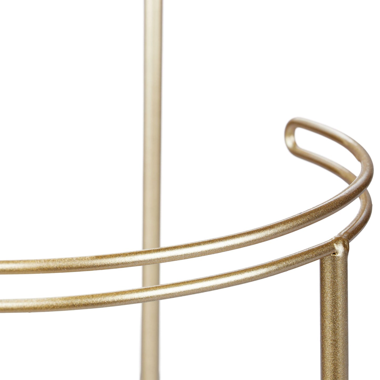 Gold colored jewelry stand with marble base