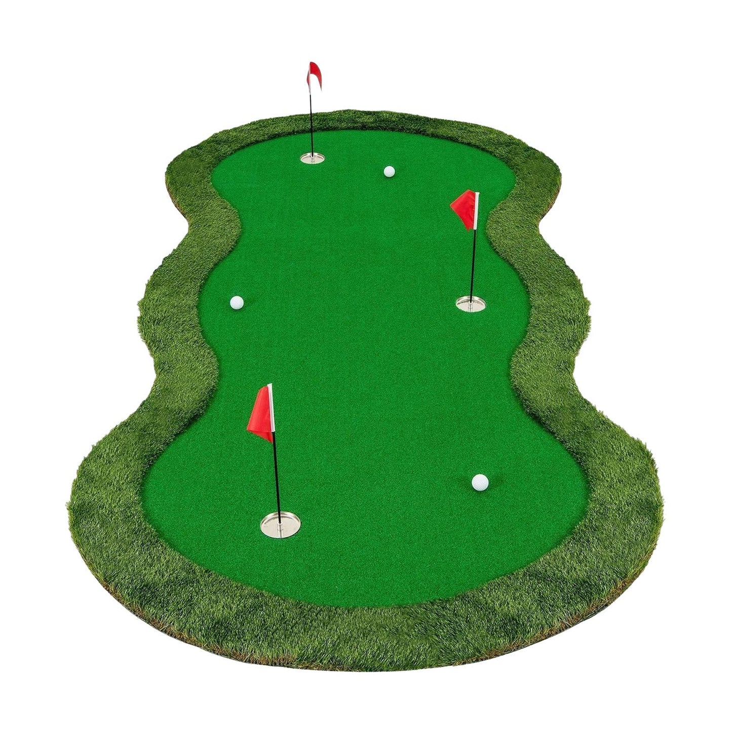 Golf Putting Mat 300x150 cm, 3 Holes, Indoor/Outdoor Use