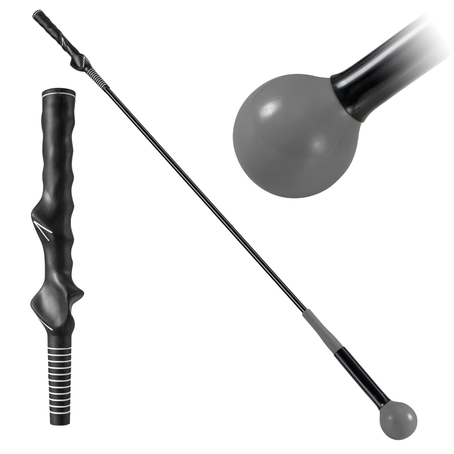 Golf Swing Trainer Aid, 120cm, Weighted Head, Gray