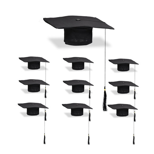 Graduation Caps, Set of 10, Universal Fit