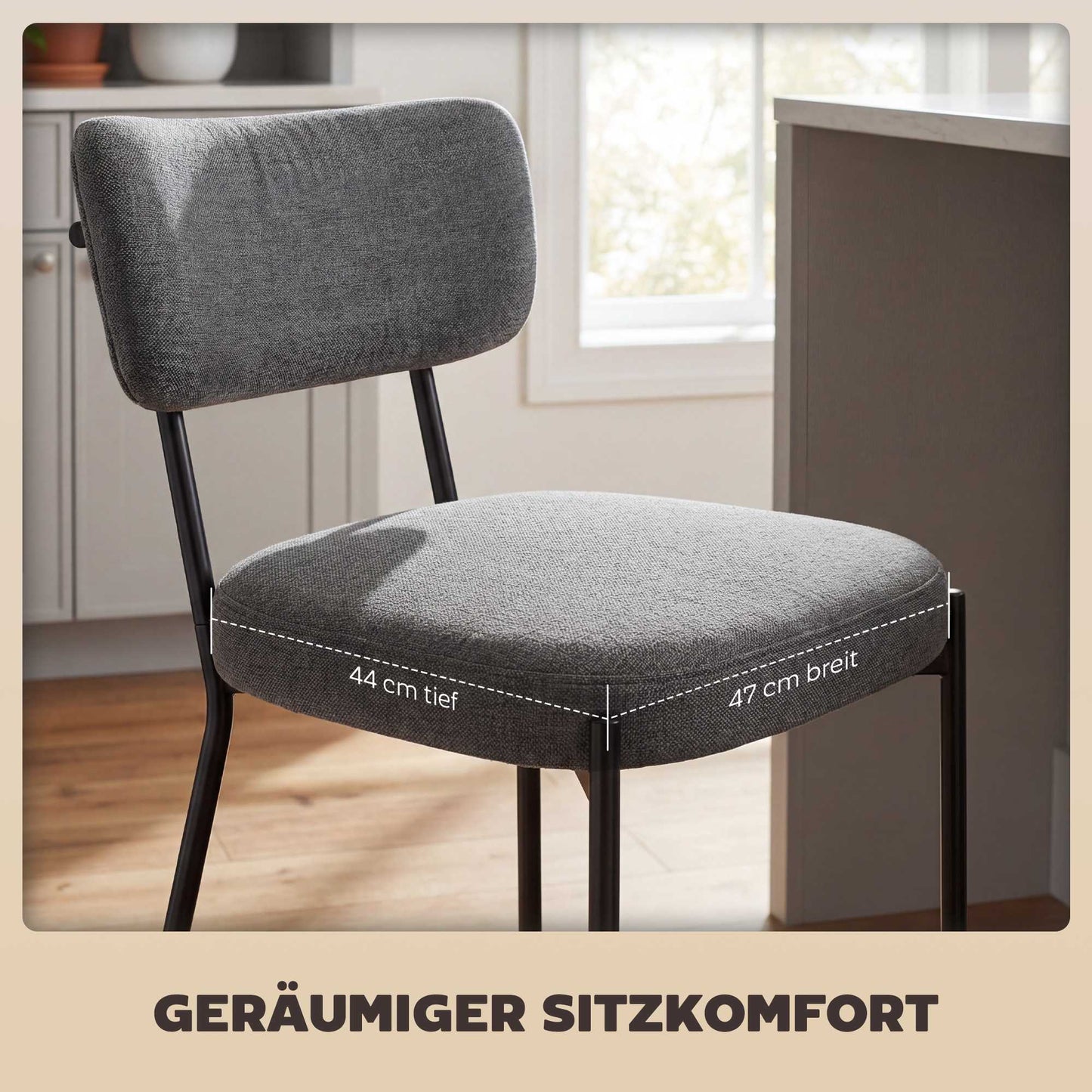 Gray Bar Stools Set of 2, Curved Back, Metal Frame