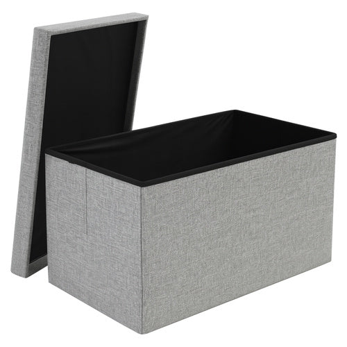 Gray Fabric Pouf, 60x30x30 cm