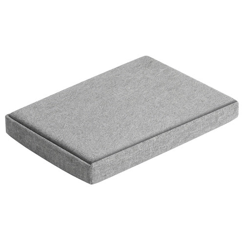 Gray Fabric Pouf, 76x38x38 cm, Ottoman Seat