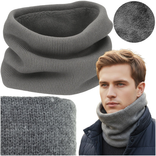 Gray Men's Scarf, Universal Size, Warm Plush Knit