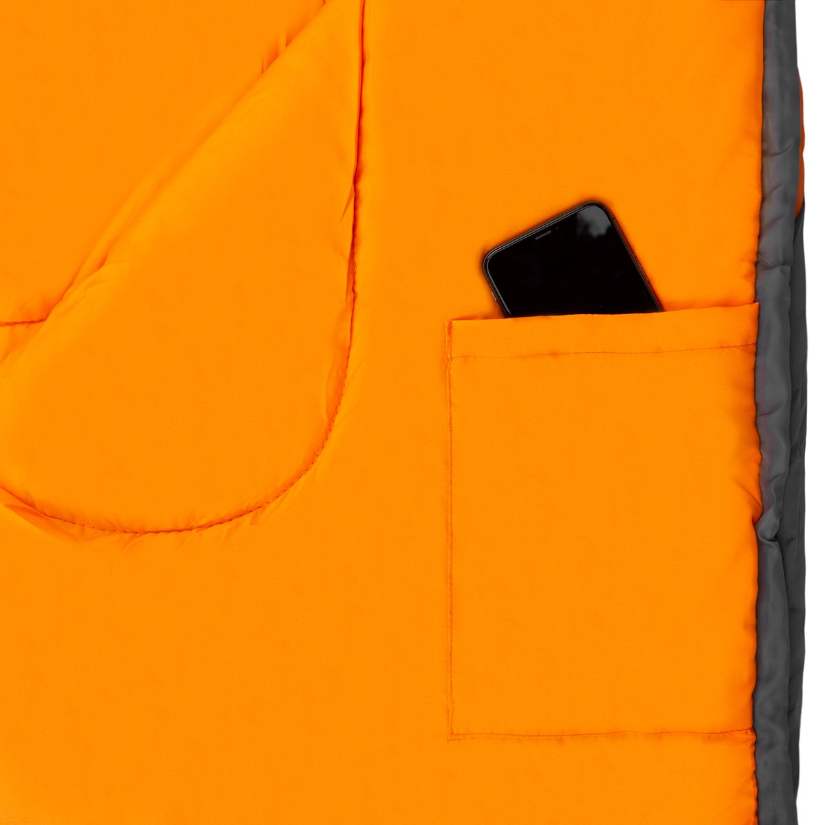 Gray-Orange Sleeping Bag, Size L, Lightweight