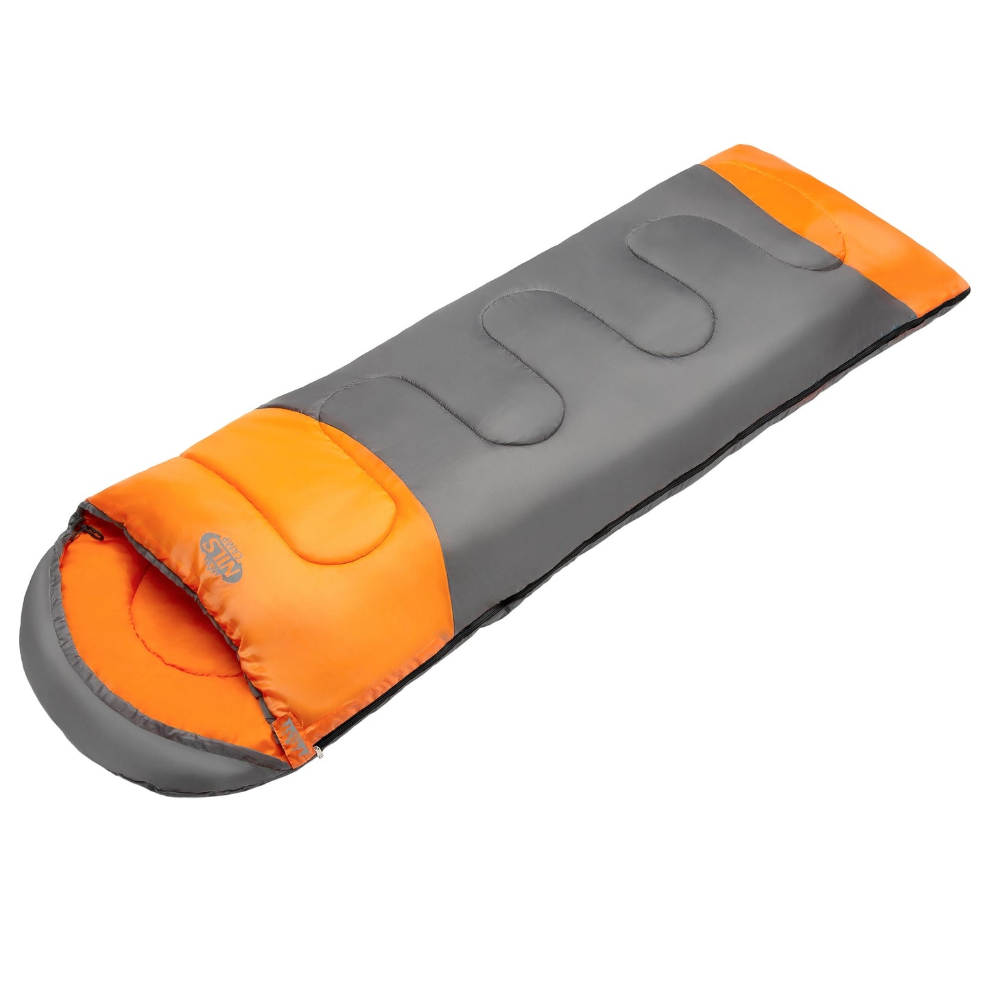 Gray-Orange Sleeping Bag, Size L, Lightweight