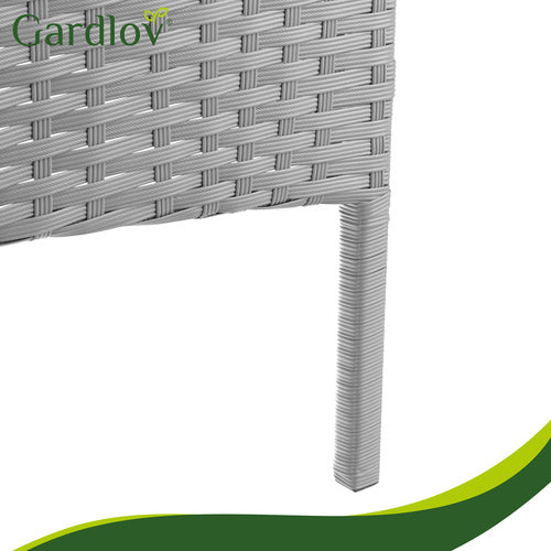 Gray Rattan Garden Furniture Set – 2 Chairs, Sofa, Table