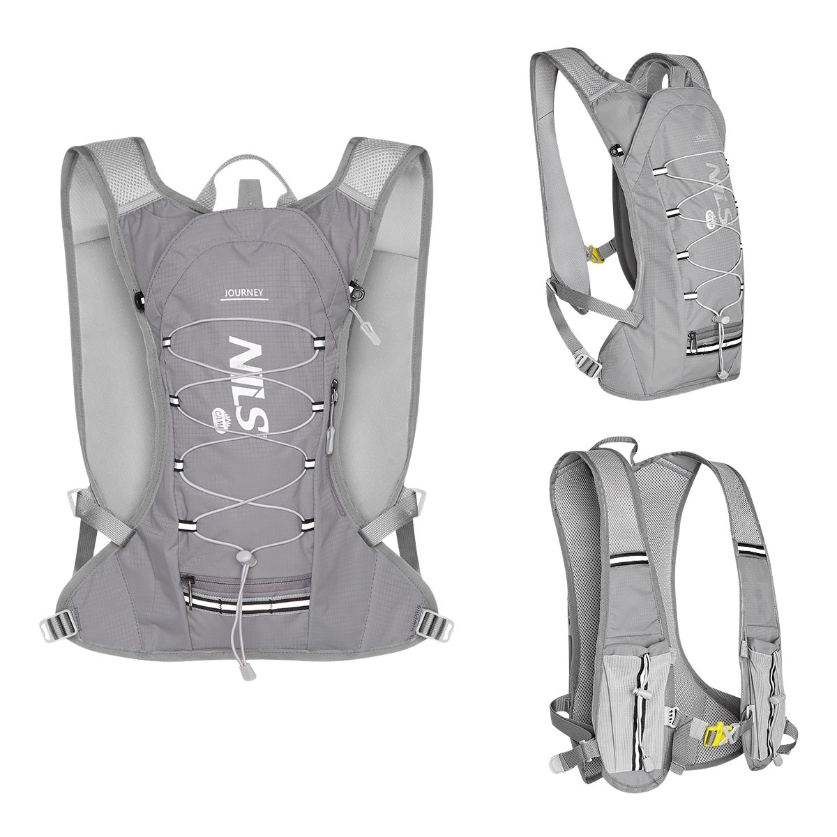Gray Running Backpack, Lightweight, Adjustable Straps