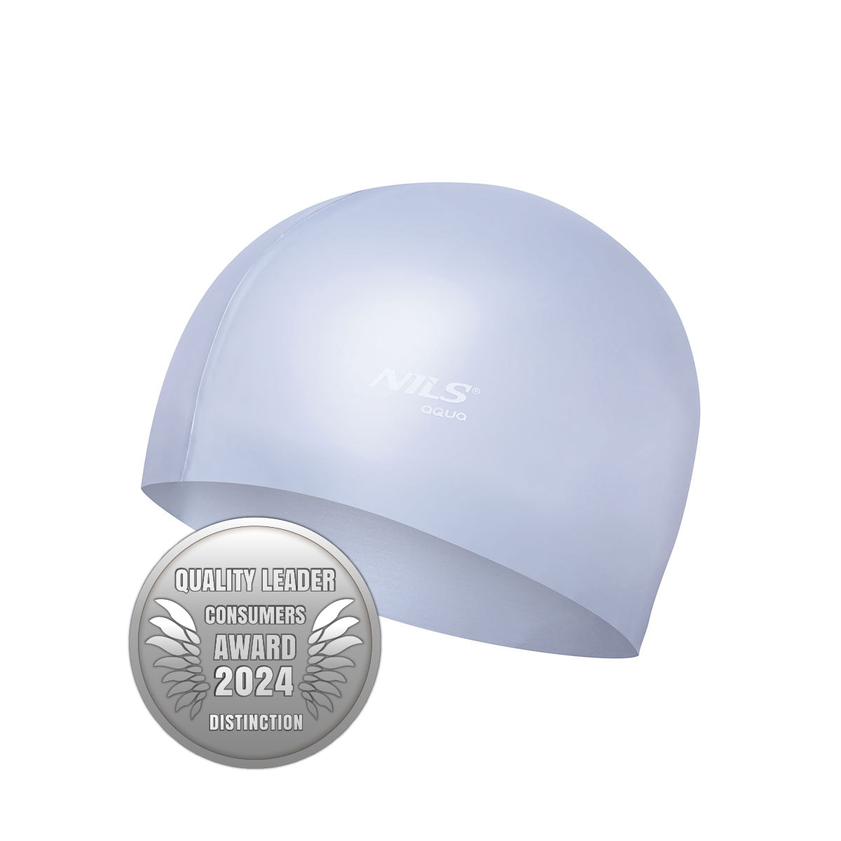Gray Silicone Swimming Cap, Solid Color