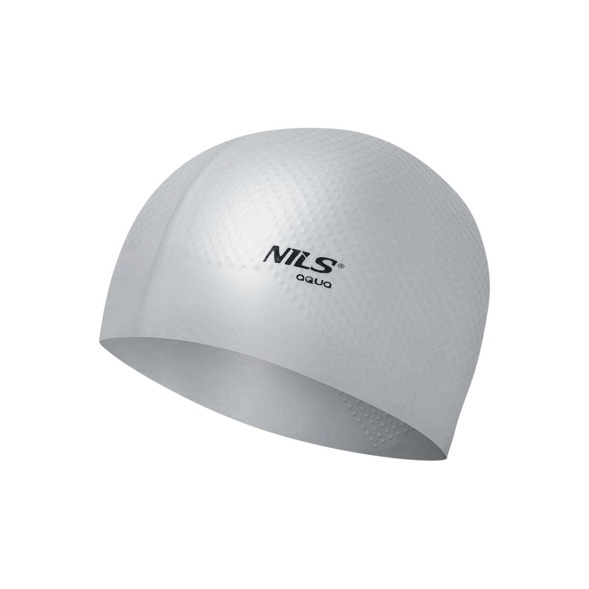Gray Silicone Swimming Cap – Solid Color, Dots Design