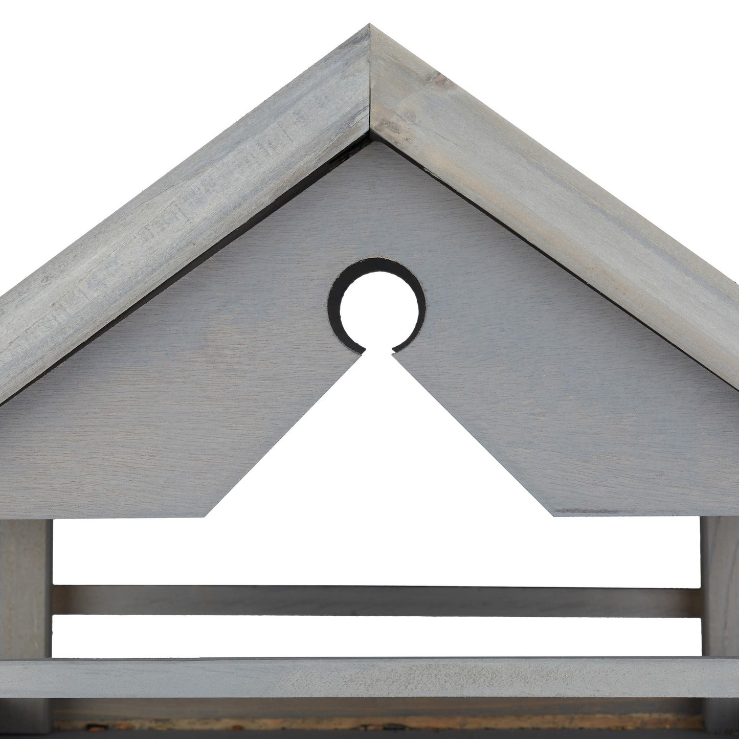 Gray bird table on post