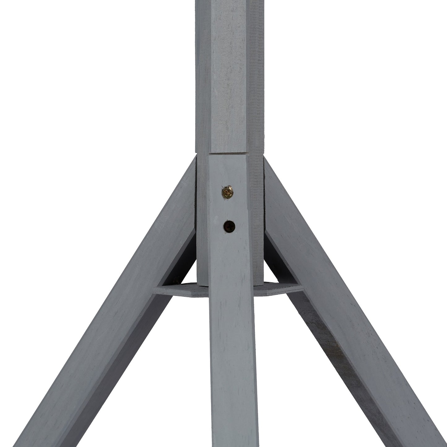 Gray bird table on post