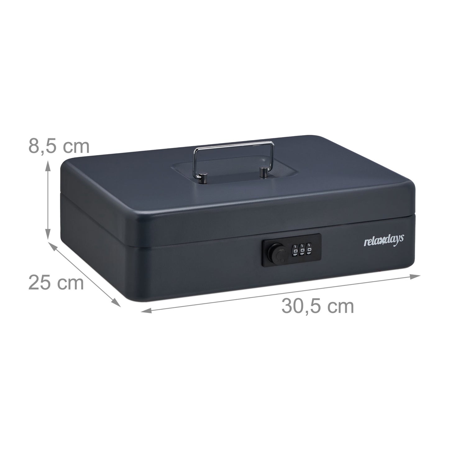 Gray cash drawer with combination lock