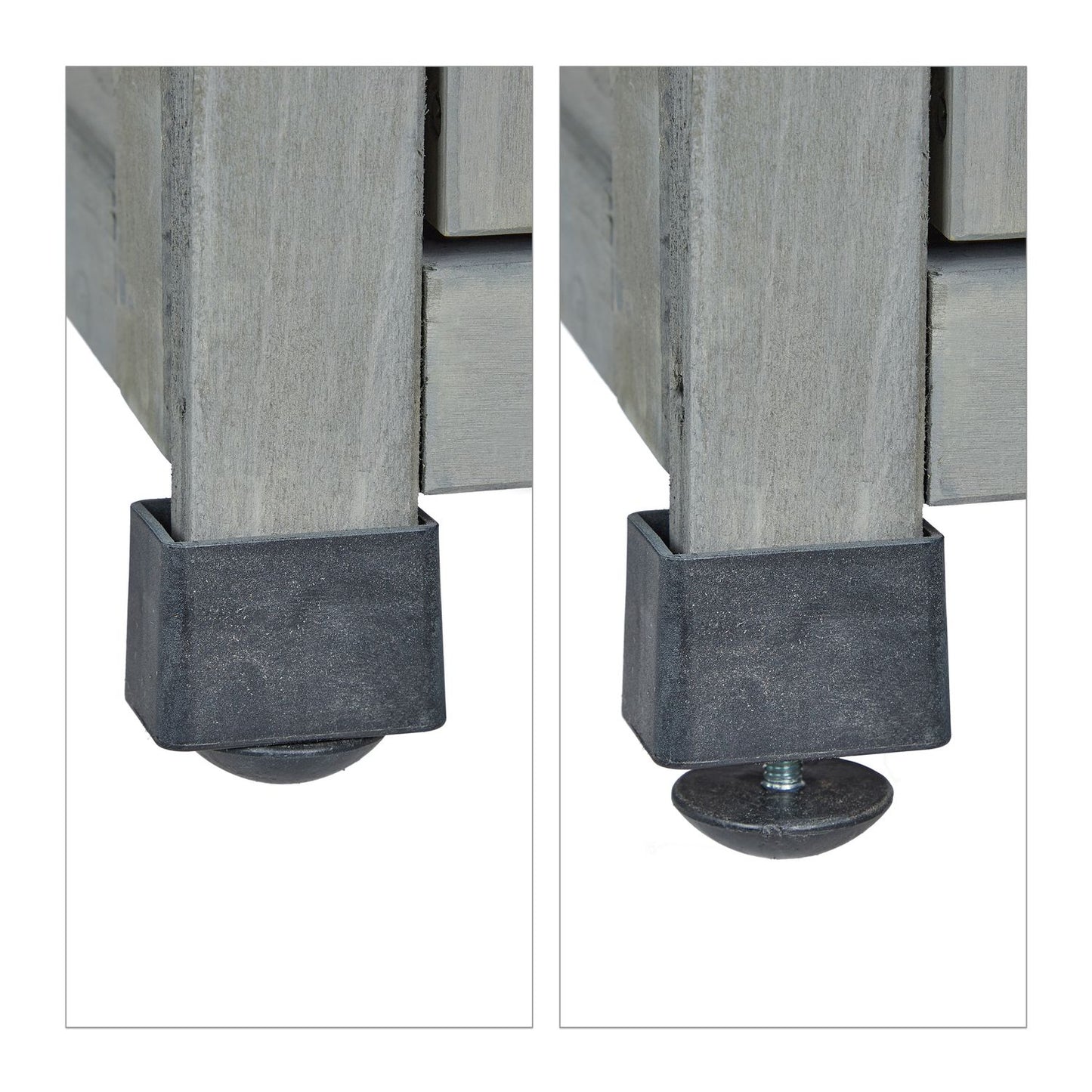 Gray garden cabinet with 3 compartments