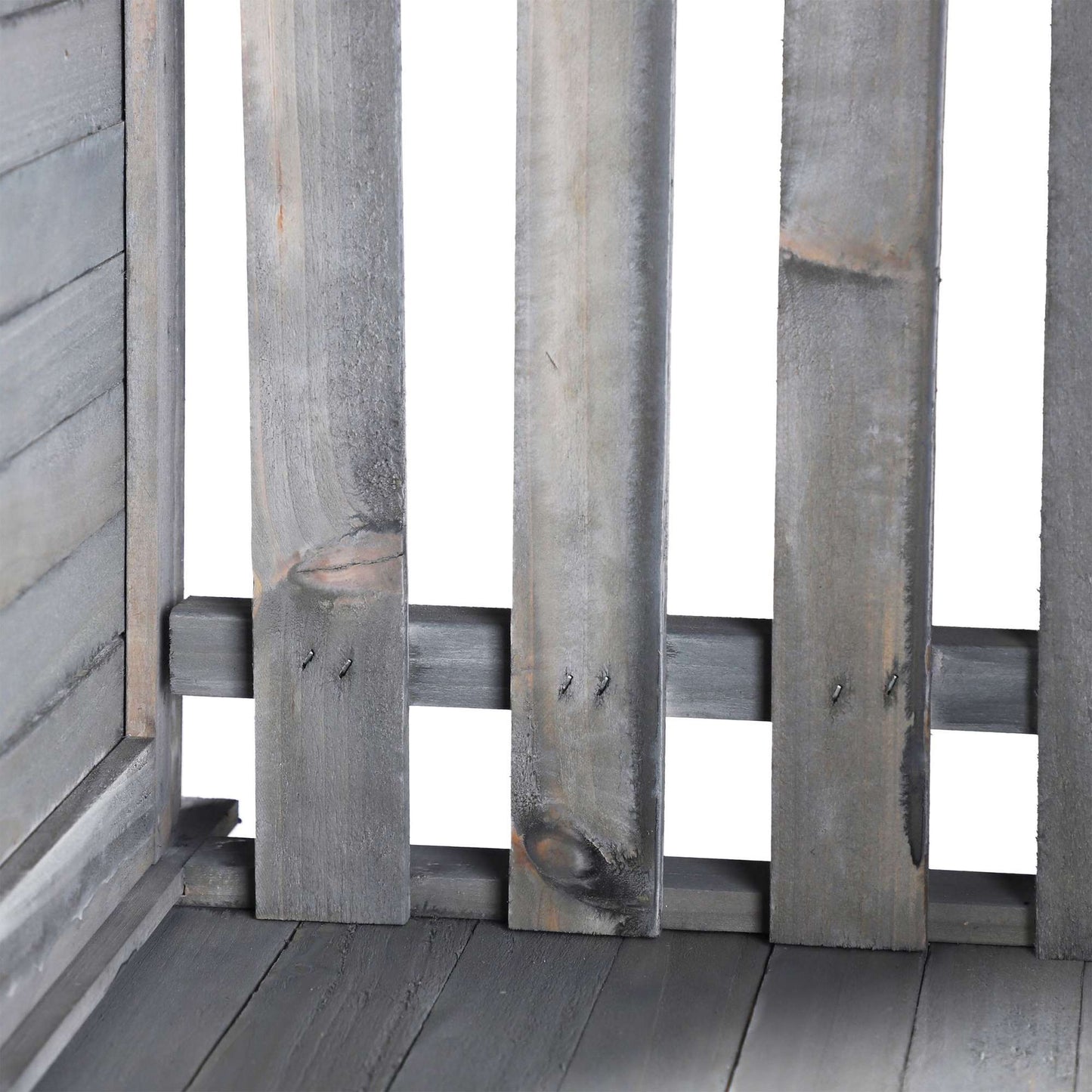 Gray planter box with trellis