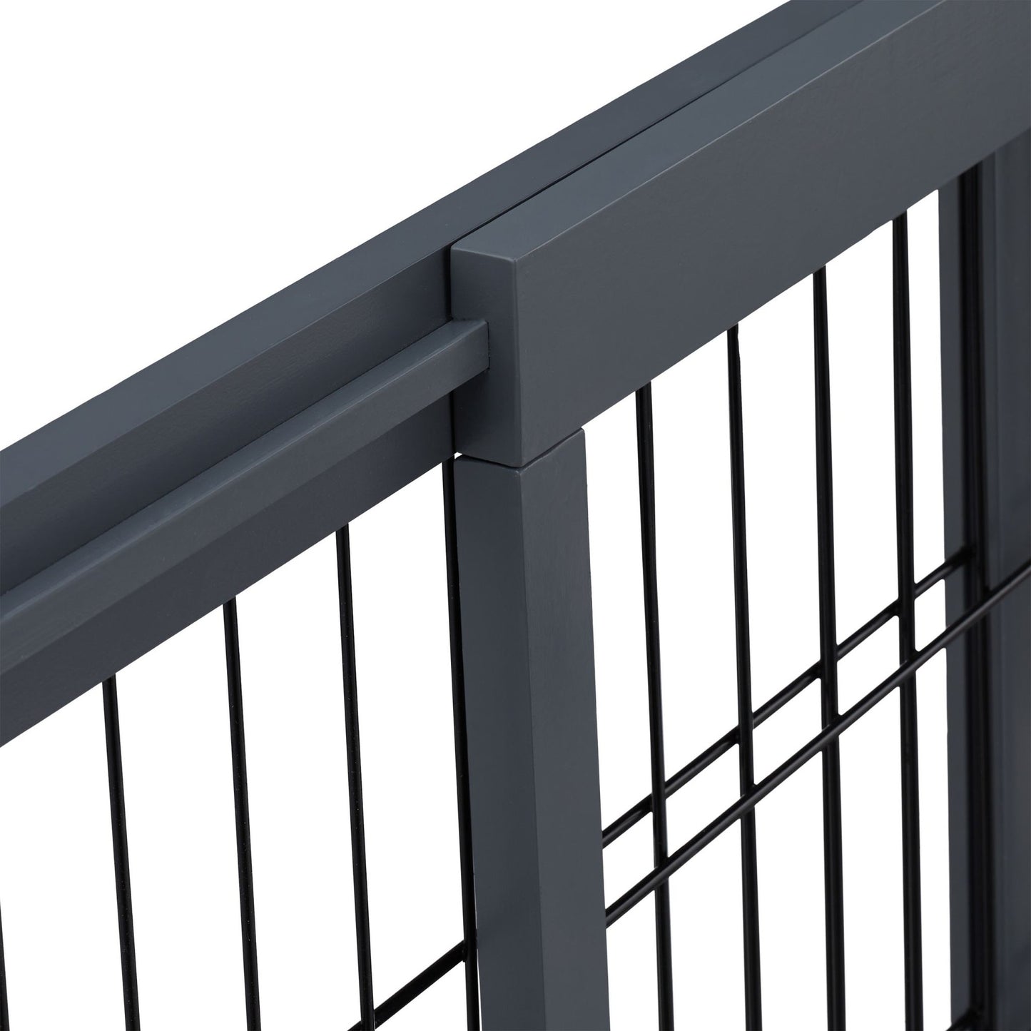 Gray retractable security gate