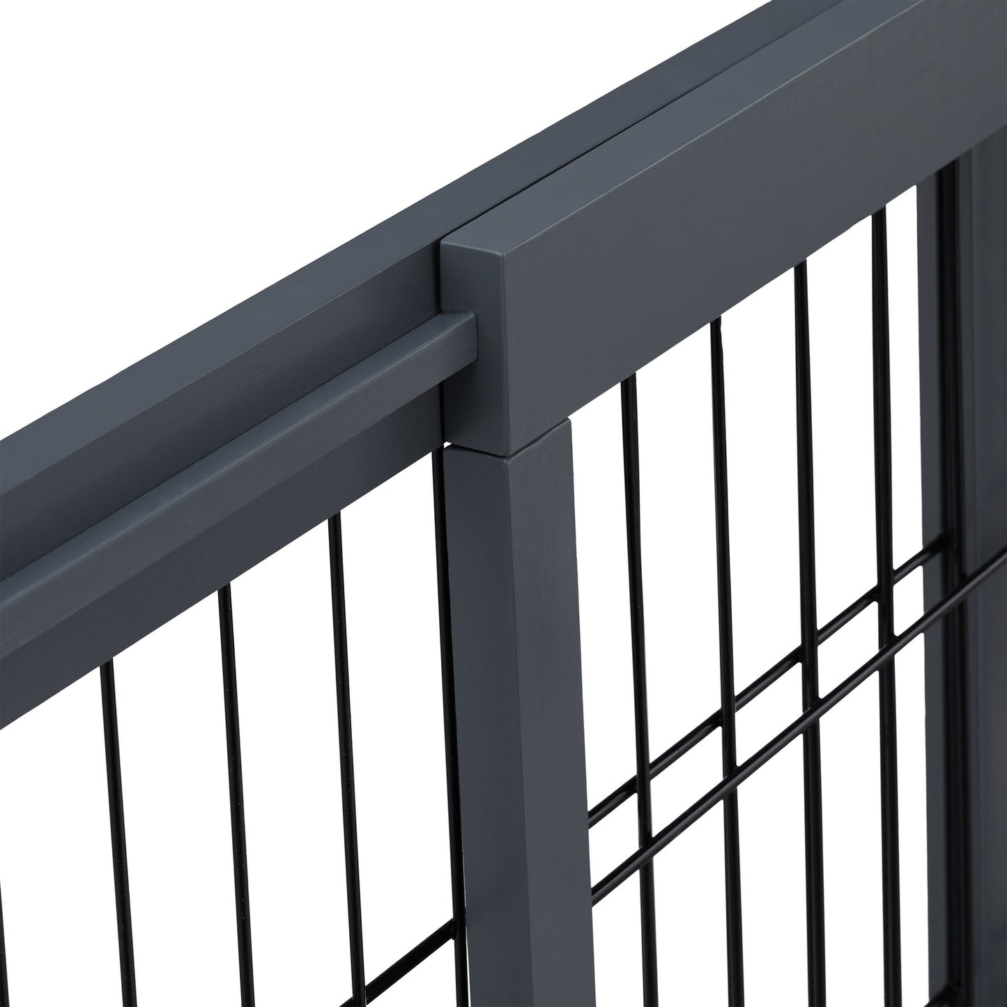 Gray retractable security gate