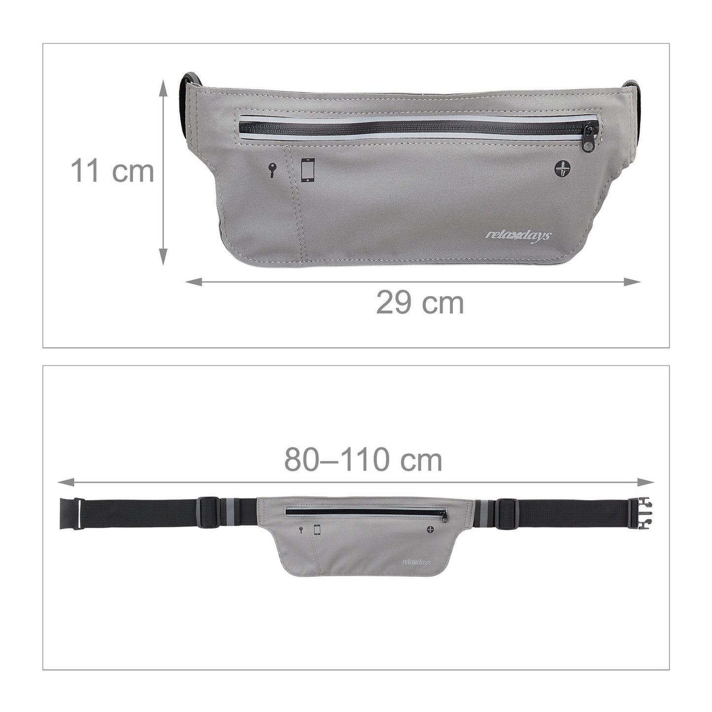 Gray running bag