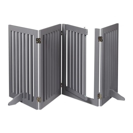 Gray security gate with door 70 cm