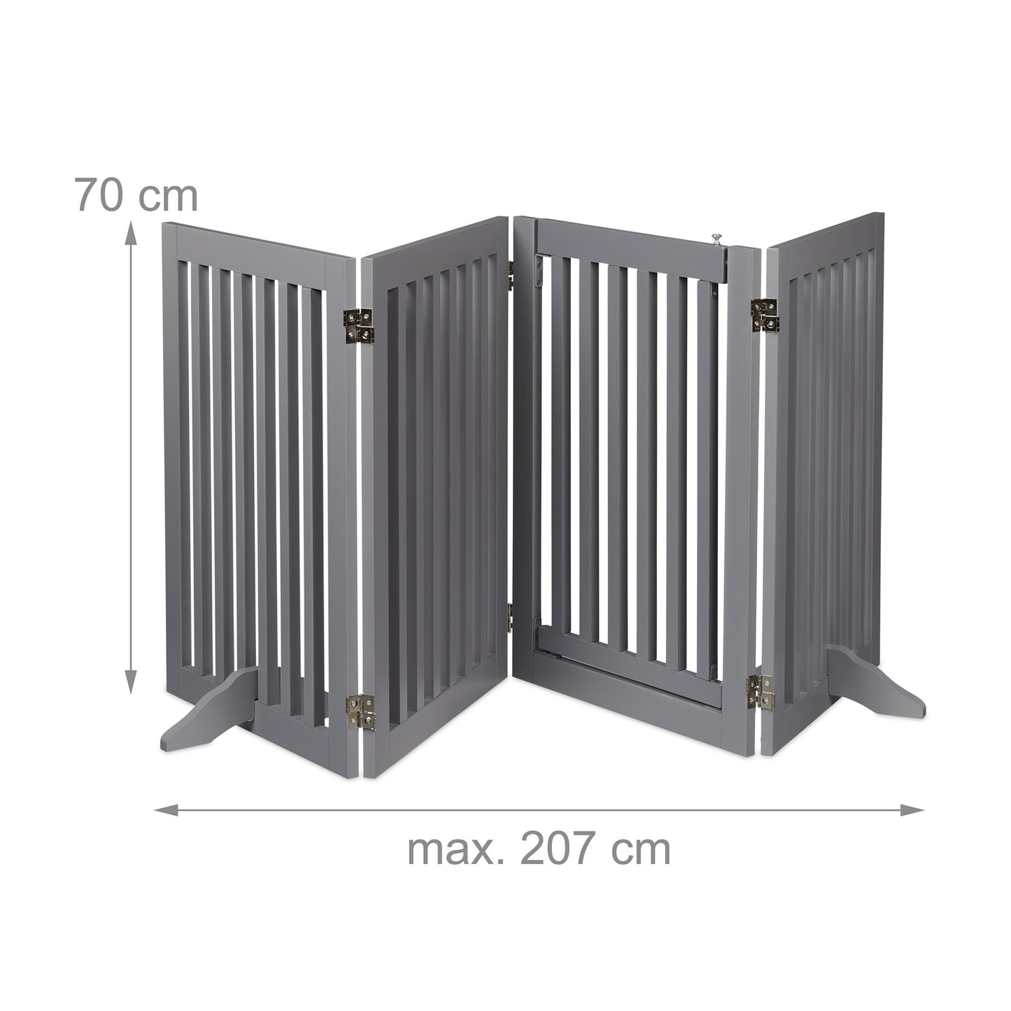 Gray security gate with door 70 cm