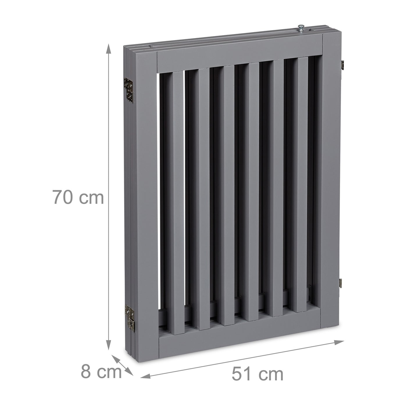 Gray security gate with door 70 cm